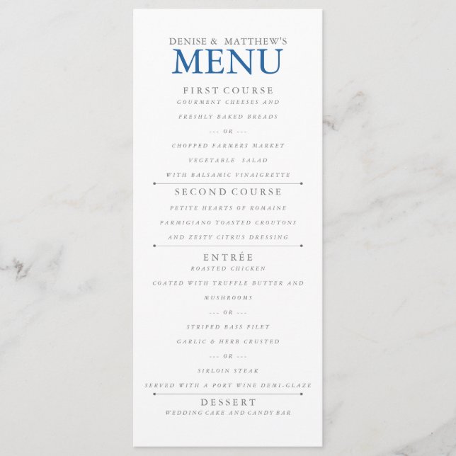 Skydiver Blue Menu (Front)