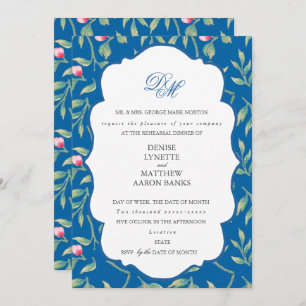 Skydiver Blue Rehearsal Dinner Invitation