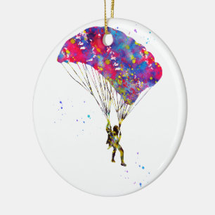 Skydiver Ceramic Tree Decoration