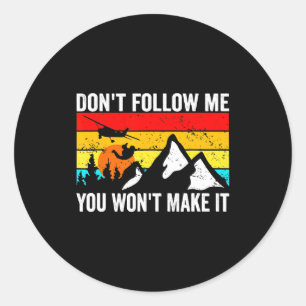 Skydiver Dont Follow Me I Do Stud Things Skydivi Classic Round Sticker