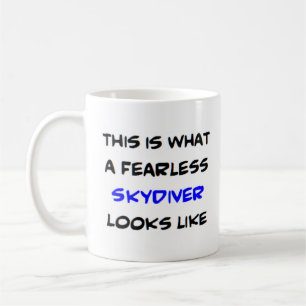 skydiver, fearless coffee mug