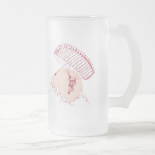 Skydiver Frosted Glass Beer Mug