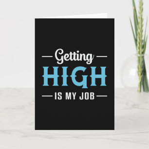 Skydiver Getting High Is My Job Sky Vintage Funny Card
