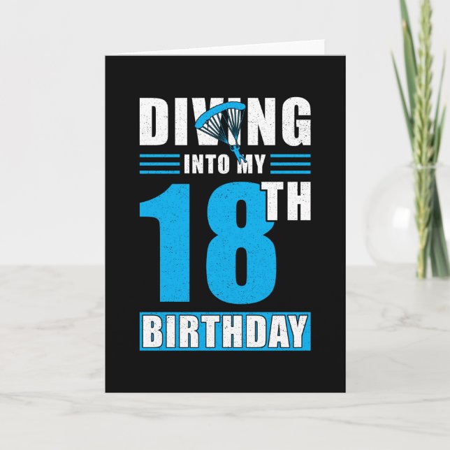 Skydiver Gift 18th Birthday Card (Front)