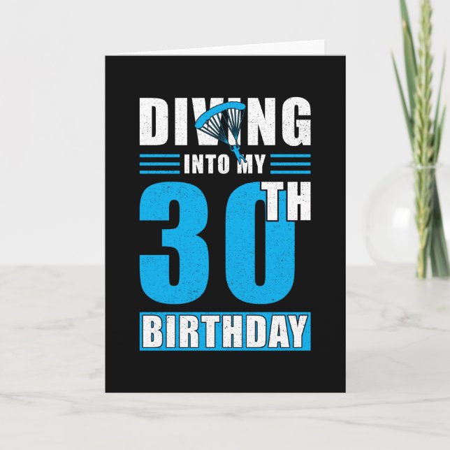 Skydiver Gift 30th Birthday Card (Front)