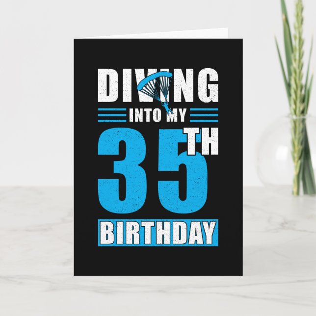 Skydiver Gift 35th Birthday Card (Front)