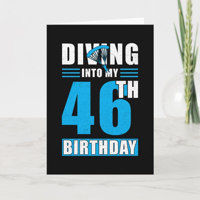 Skydiver Gift 46th Birthday Card (Front)