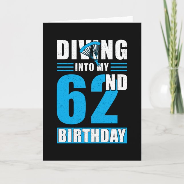 Skydiver Gift 62nd Birthday Card (Front)