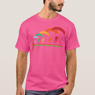 Skydiver Heartbeat Colours Funny Skydiving T-Shirt