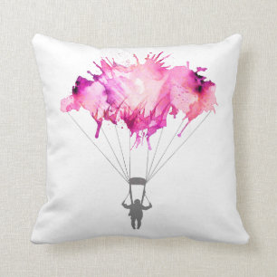 Skydiver Parachute Skydiving Parachuting Art Gift Cushion