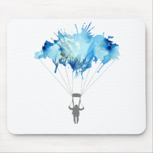 Skydiver, Parachute. Skydiving Sport. Parachuting Mouse Mat