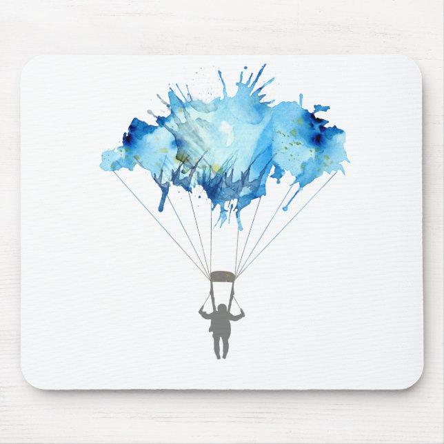 Skydiver, Parachute. Skydiving Sport. Parachuting Mouse Mat (Front)