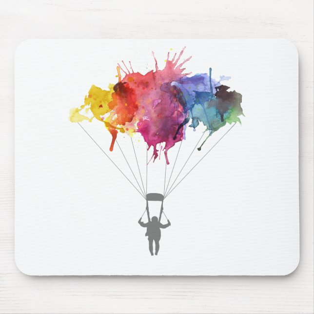 Skydiver, Parachute. Skydiving Sport. Parachuting Mouse Mat (Front)