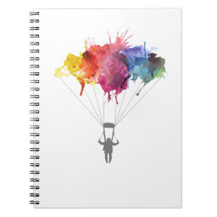 Skydiver, Parachute. Skydiving Sport. Parachuting Notebook