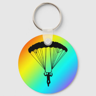 skydiver silhouette key ring