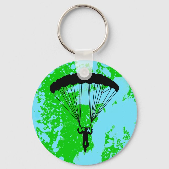 skydiver silhouette key ring (Front)