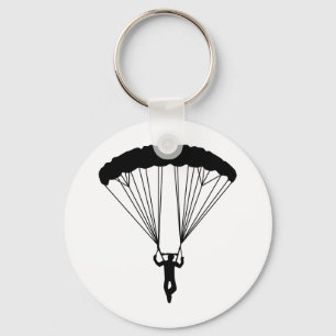 skydiver silhouette key ring