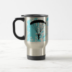 skydiver silhouette travel mug