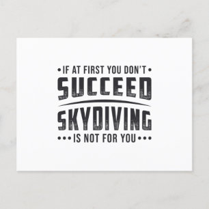 Skydiver Succeed Skydiving Skydive Parachute Cool Postcard