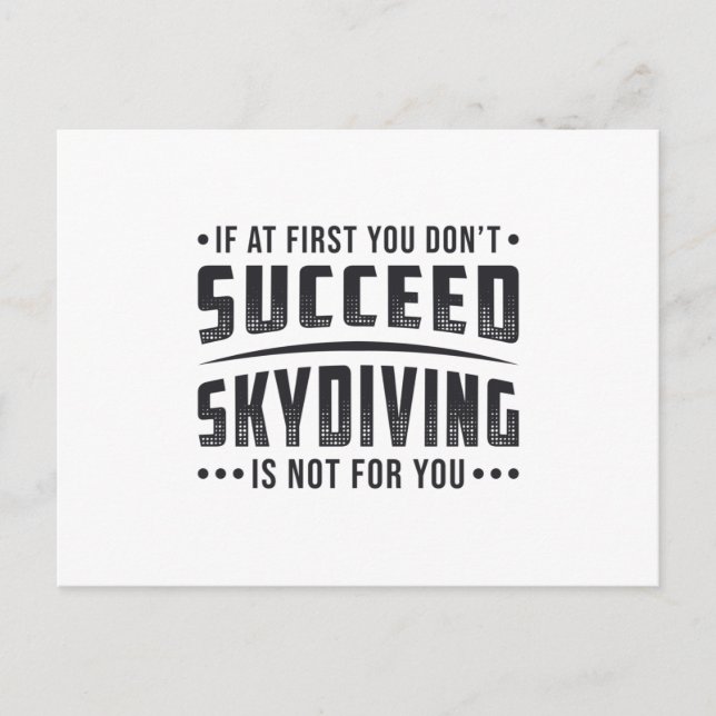 Skydiver Succeed Skydiving Skydive Parachute Cool Postcard (Front)