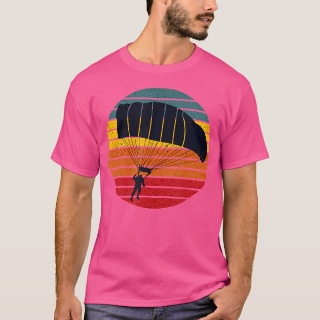 Skydiver Sunset Parachute Skydiving Parachuting T-Shirt (Front)