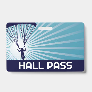 Skydiver Teacher Hall Pass ID Badge