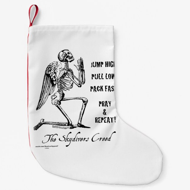 Skydivers Creed Small Christmas Stocking (Front)
