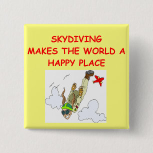 skydiving 15 cm square badge