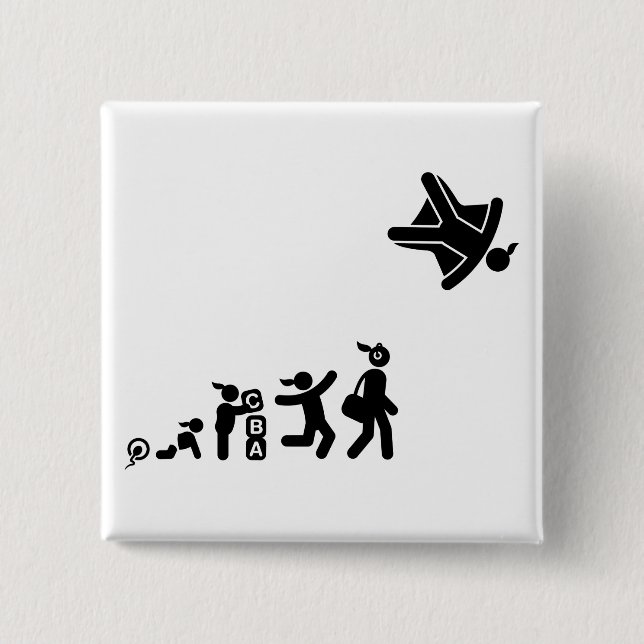 Skydiving 15 Cm Square Badge (Front)