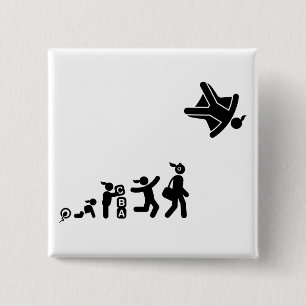 Skydiving 15 Cm Square Badge