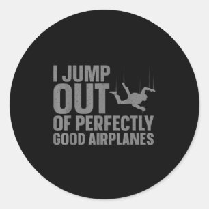 Skydiving Art For Men Women Parachuting Skydiver S Classic Round Sticker