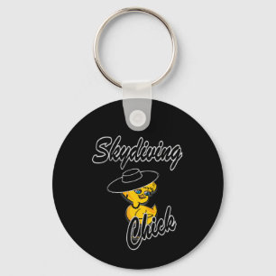 Skydiving Chick #4 Key Ring