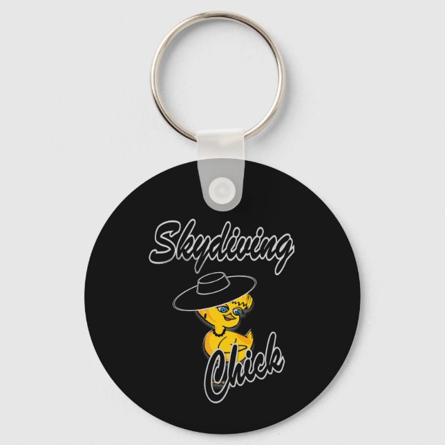 Skydiving Chick #4 Key Ring (Front)