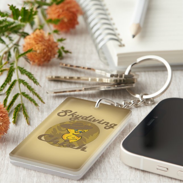 Skydiving Chick #6 Key Ring (Front Right)