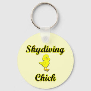 Skydiving Chick Key Ring