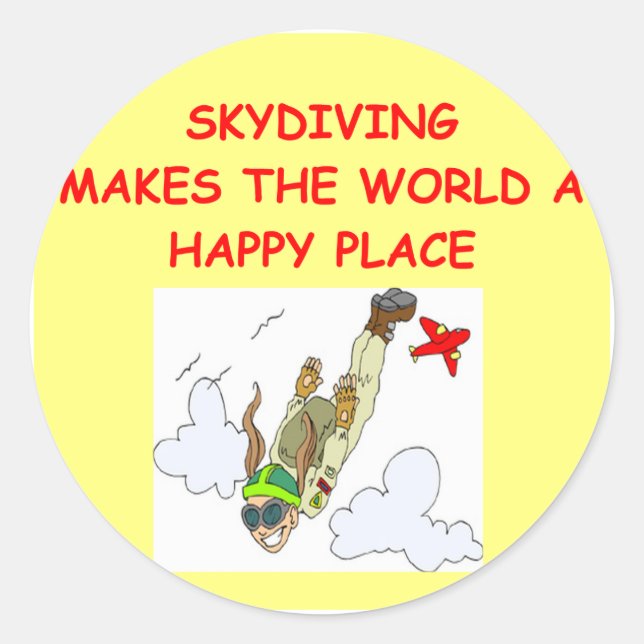 skydiving classic round sticker (Front)