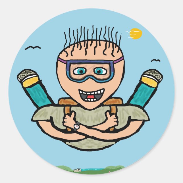 Skydiving Classic Round Sticker (Front)