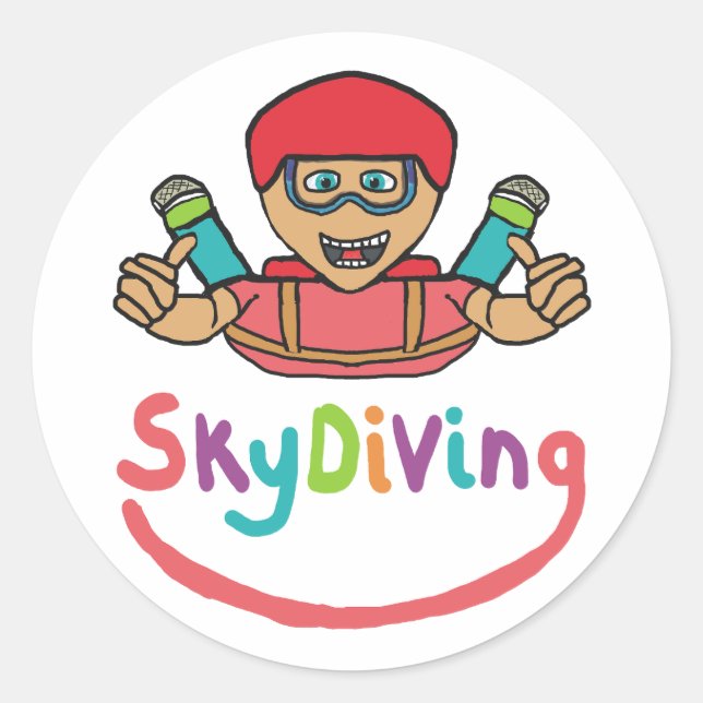 Skydiving Classic Round Sticker (Front)