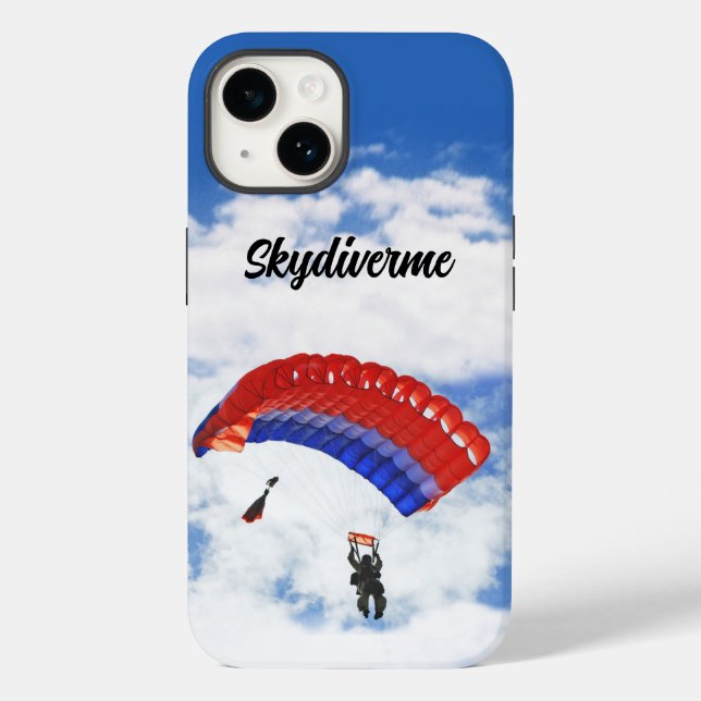 Skydiving colourful Parachute and diver Personalis Case-Mate iPhone Case (Back)