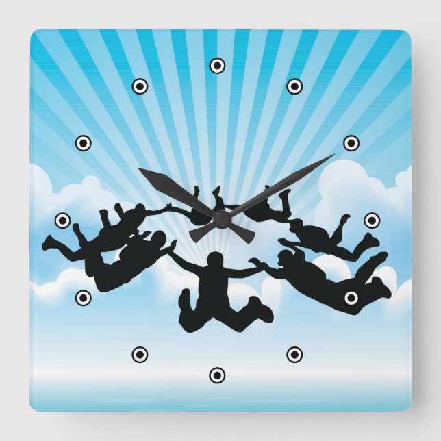 Skydiving Design Wall Clock (Front)