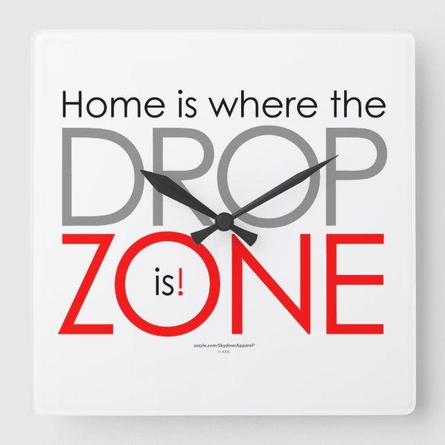 Skydiving Drop Zone Square Wall Clock (Front)