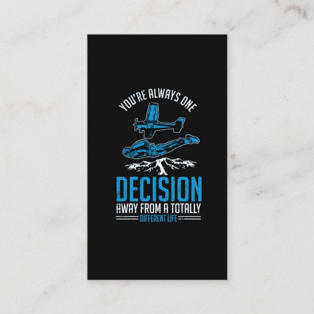 Skydiving Extreme Sport Lover Hobby Paraglider Business Card (Front)