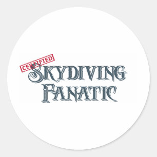 Skydiving Fanatic Classic Round Sticker