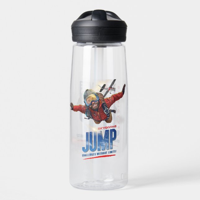  Skydiving-Feel Freedom Above Clouds | (Men) 25oz Water Bottle (Front)