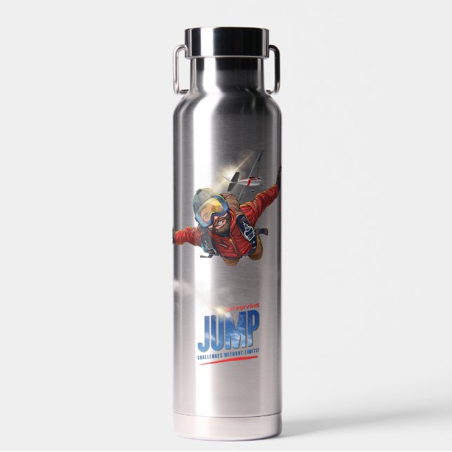  Skydiving-Feel Freedom Above Clouds | (Men) Water Bottle (Front)