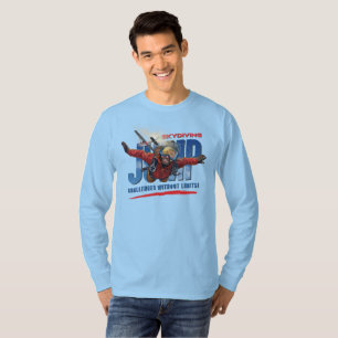 Skydiving-Feel Freedom Above the Clouds Men L. S T-Shirt