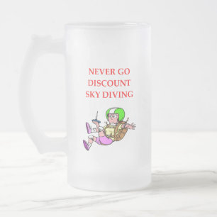 skydiving frosted glass beer mug