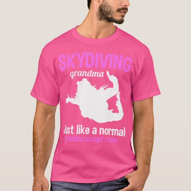 Skydiving Grandma Parachuter Grandmother Skydiver T-Shirt (Front)
