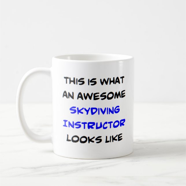 skydiving instructor, awesome coffee mug (Left)
