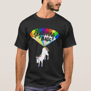 Skydiving Magic Unicorn Gift For Men Women T-Shirt